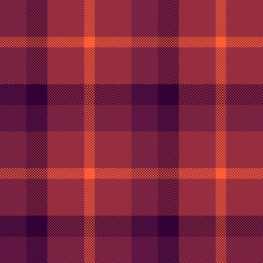 Eps tekstil ekose arka plan, günlük desensiz doku. Katmanlı kumaş vektör tartan kontrolü kırmızı ve pembe renk paleti ile.