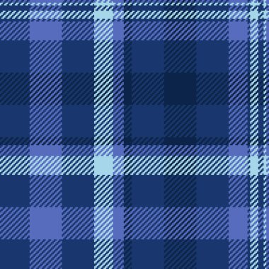 Pijama ekose kumaş, platform vektör tekstil deseni. Mavi ve koyu renk paletinde ekoseli kumaş kontrol arkaplanı.