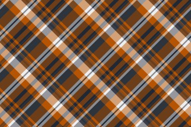 Zarif kumaş pürüzsüz arka plan, ticari tartan kontrol vektörü. Çöl tekstil deseni ekoseli turuncu ve koyu renk paleti.
