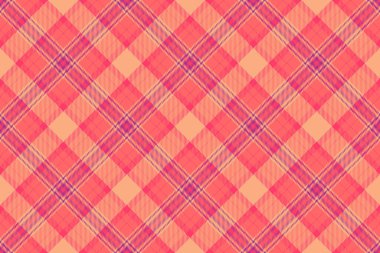 Yaz şablonu vektör kontrolü, erkeksi tekstil tartan ekose. Kırmızı ve turuncu renk paletinde şablonsuz kumaş dokusu.