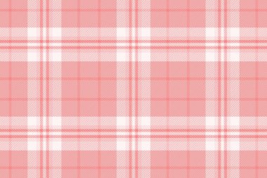 Kumaş kumaş arkaplan ekoseli, harika desen kontrolü tekstili. Davetiye dokusu, ışık ve kırmızı renk paletinde kusursuz vektör..