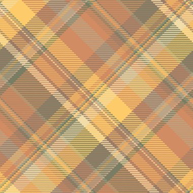 Ekose kumaştan kusursuz vektör, Meksika kumaş özgeçmiş kontrolü. Turuncu ve pastel renk paletindeki tekstil desenini seç.