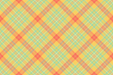 Doku dokusu desenli tartan, vektör dikişsiz ekoseyi kapat. Kehribar ve açık renk paletinde küçük arkaplan dokusu denetimi.