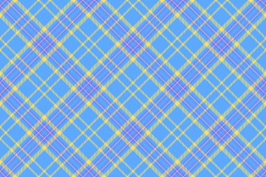 Kızımsı, dikişsiz kumaş, renk arkaplan dokusu deseni. Mavi ve sarı renk paletinde renkli tartan vektör ekoseli denetimi.