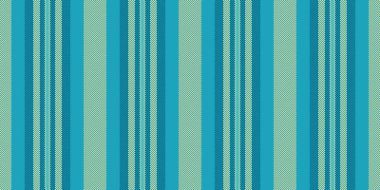 İnce desenli kumaş, süs dokusu tekstil vektörü. Cyan ve kehribar renk paletinde düzgün arkaplan çizgisi dikey.