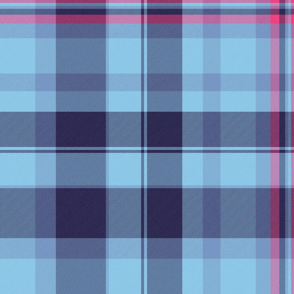Kumaş desenini kontrol et, desenli, dikişsiz vektör. Cyan ve mavi renk paletinde tekstil tartan rengi arkaplanı.