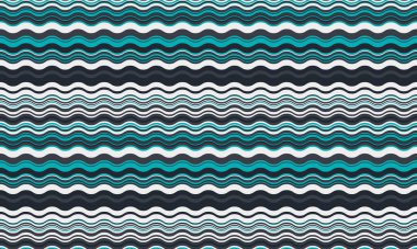Soyut dalgalı çizgiler, kusursuz desen. Teal, beyaz ve gri renkler web sitesi geçmişi, tekstil baskısı veya modern sanat için mükemmel dinamik, akışkan bir tasarım oluşturur..