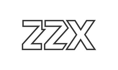 ZZX logo tasarım şablonu güçlü ve modern kalın metinlerle. Basit ve minimal tipografi içeren ilk tabanlı vektör logosu. Modayı takip eden şirket kimliği markalar için ideal..
