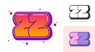 Festival ya da parti için ZZ logo tasarımı. Graffiti tarzında 