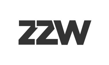 ZZW logo design template with strong and modern bold text. Initial based vector logotype featuring simple and minimal typography. Trendy company identity ideal for businesses brand presence.