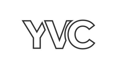 YVC logo tasarım şablonu güçlü ve modern kalın metinlerle. Basit ve minimal tipografi içeren ilk tabanlı vektör logosu. Modayı takip eden şirket kimliği markalar için ideal..