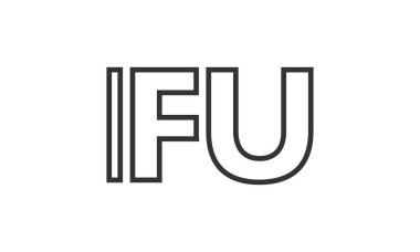 IFU logo tasarım şablonu güçlü ve modern kalın metinlerle. Basit ve minimal tipografi içeren ilk tabanlı vektör logosu. Modayı takip eden şirket kimliği markalar için ideal..