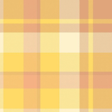 Tekstil ekose kumaş dikmek, ev dokusu kumaş taşıyıcısı. Hassas arkaplan kontrol deseni turuncu ve sarı renk paletinde pürüzsüz.