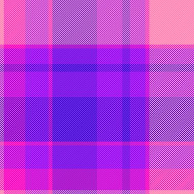 Panjabi tartan vektör kontrolü, endüstriyel kumaş dokusu. Pembe ve çivit renk paletinde sevgililer günü arkaplan deseni.