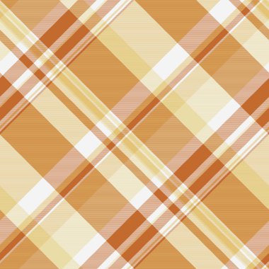 Süs desenli tekstil kumaş, yoğun doku kontrolü tartan. Vektörsüz arkaplan ekosesini turuncu ve kehribar renk paletiyle kapat.