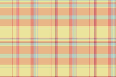 Popüler model arka plan ekoseli, romantik kumaş tartan vektörü. Doku tekstil denetimini ışık ve kırmızı renk paletinde yap.