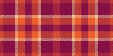 İpek kumaş, dikişsiz kumaş, beyefendi tekstil kumaş desenli. Turuncu ve pembe renk paletinde popüler vektör ekoseli kontrol arkaplanı.