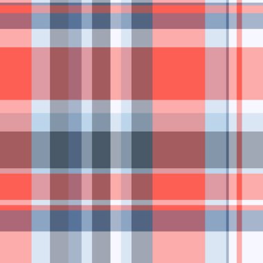 Çizimsiz tartan vektör, dinlenme kumaş kontrol deseni. Tekstil ekose arkaplan desenini kırmızı ve pastel renk paletiyle bağla.