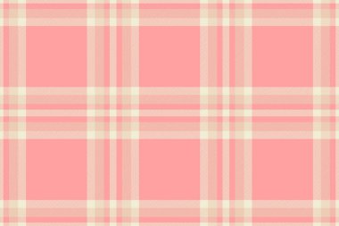 Autumn tartan background plaid, flannel seamless vector texture. Deluxe textile pattern fabric check in light and red colors palette.