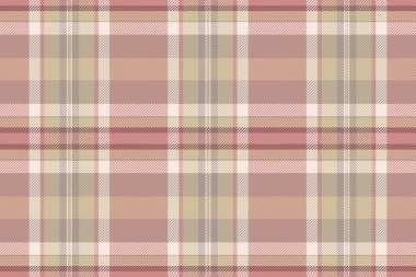 Kumaş vektörünü, çizgili kumaş desenli ekose kumaşı kontrol et. Işık ve kırmızı renk paletinde hücresiz tartan desen arkaplanı.