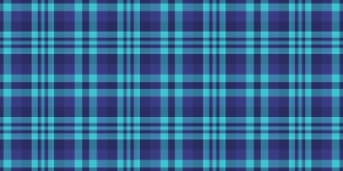 Ev yapımı tartan ekose taşıyıcı, servis desenli tekstil kumaş. Cyan ve mavi renk paletinde desen kusursuz kontrol arkaplanı boyanıyor.