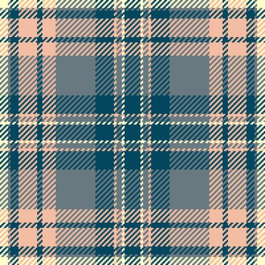 Tel rengi, şeftali ve kremalı ekose desenli sofistike kumaş. Tekstil arka planlar, moda tasarımları ve sonbahar markalaşma projeleri için mükemmel. Zamansız ve çok yönlü geometrik bir doku.