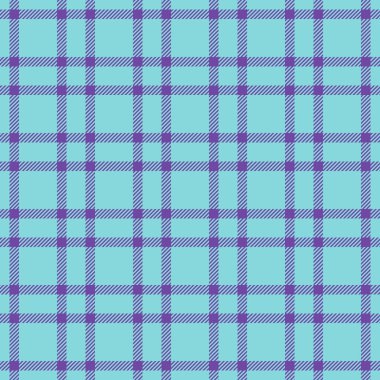 Sınır tekstil vektör kontrolü, düz arka plan tartsız. Çivit desenli kumaş desenli ekose ve mor renk paleti.