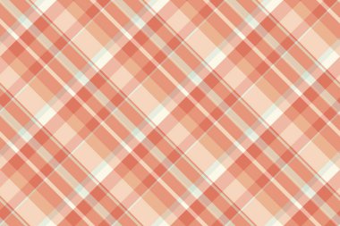 Yemek tartan kontrol vektörü, sanat dokusu kusursuz arka plan. Hanuka kumaş ekose kumaş deseni açık ve koyu somon renk paletinde.