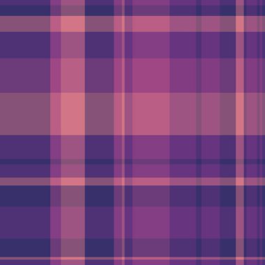 Hücre desenli arka plan tekstili, zengin kumaş kontrol dokusu. Tartan ekose ekoseli vektör pembe ve mor renk paletinde pürüzsüz.
