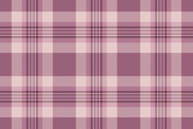 İrlanda kumaşı pürüzsüz vektör, fayans arka plan ekose tekstil. Tartan dokusunu pembe ve açık renk paletine sığdır.