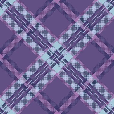 Tişört kontrol desenli tartan, kusursuz arka plan vektörünü kopyala. Ekose kumaşı menekşe ve açık renk paletinde sakla.