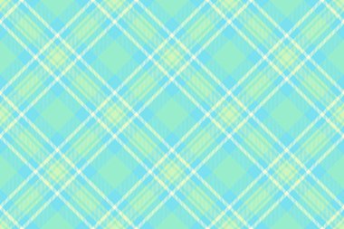 Odanın kumaş kalıplarını kontrol et, kusursuz arkaplan dokusu. Halı tartan vektör ekose tekstil cyan ve nane rengi palet.