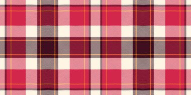 Fibröz dikişsiz tartan kumaş, renkli ekose doku deseni. İç çamaşırı tekstil vektör kontrol arka planı kırmızı ve eski dantel renk paleti.