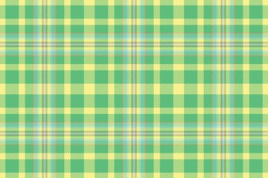 Tattersall ekose desenli, gururlu arkaplan desenli tekstil. Çapraz kumaş kontrol vektörü yeşil ve sarı renk paletinde pürüzsüz.