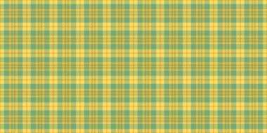 Bir sürü desenli ekose kumaş, tekstil kontrolü. Pijama vektör kumaş yeşil ve sarı renk paletinde pürüzsüz arkaplan.
