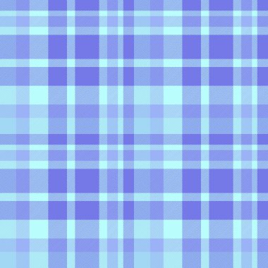Light vector plaid texture, packaging background pattern check. Sky seamless fabric textile tartan in blue and light colors palette.