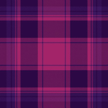 Rectangle pattern check vector, trendy texture seamless background. Repeating fabric plaid textile tartan in dark and pink colors palette.