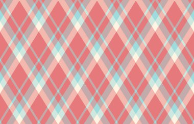 Yumuşak mercan, pastel mavisi ve kremalı zarif çapraz ekoseli desen. Tekstil tasarımı, web sitesi geçmişi veya el işi projeleri için mükemmel.