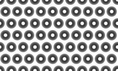 Dönen dairelerin soyut, pürüzsüz deseni. Geometrik tasarım arka plan, tekstil veya web sitesi tasarımı için idealdir. Hipnotik, yinelenen görsel dokusu olan tek renkli grafikler..