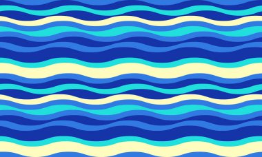 Sakinleştirici mavi ve sarılarda canlı dalga deseni. Tekstil tasarımı, web sitesi geçmişi veya yaz temalı projeler için mükemmel.
