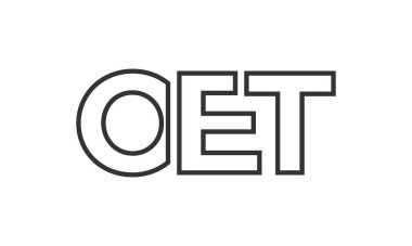 Güçlü ve modern kalın metinli OET logo tasarım şablonu. Basit ve minimal tipografi içeren ilk tabanlı vektör logosu. Modayı takip eden şirket kimliği markalar için ideal..