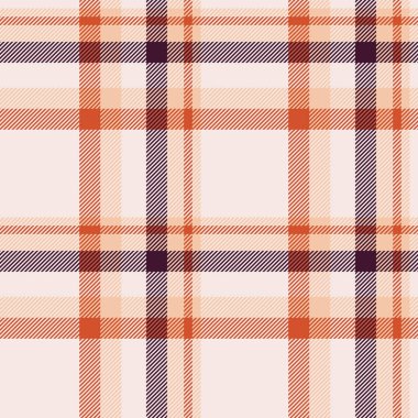 İç çamaşırı desenli ekose kumaş, tekstil kontrolü. Kolaj tartan arkaplan kumaşı beyaz ve turuncu renk paletinde pürüzsüz.