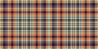 Kusursuz şablonu, sevgililer günü dokusunu tekstil vektörünü kes. Aydınlık ve turuncu renk paletinde düzgün ekose kumaş arkaplan.