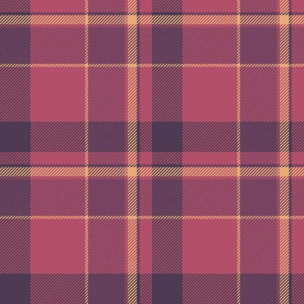 Tüylü tartan kusursuz kontrol, birinci sınıf doku vektör deseni. Tekstil kumaş ekoseli arkaplanı kırmızı ve pembe renk paletiyle parçala.