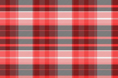 Gündüz vektörsüz tekstil, 50 'lerin kumaş desenli tartan. Gömlek arka plan ekose deseni kırmızı ve siyah renk paleti ile kontrol.