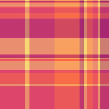 Şekil kontrol vektörü, kumaş ekoseli kumaş. Paisley tekstil arka plan tartan dokusu kırmızı ve turuncu renk paleti ile.