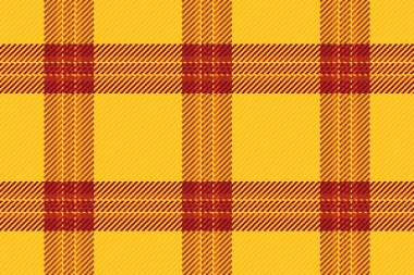 Arka plan şablon vektörü oluşturun, tekstil kontrol dokusu canlandırın. Fransa 'nın ekose kumaşı kehribar ve parlak renk paletinde kusursuz..