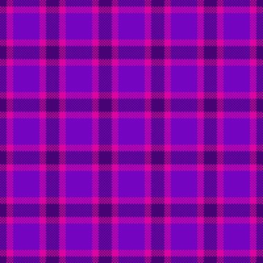 İtalyanca kontrol vektörü tekstil, küçük desenli, pürüzsüz arka plan. Antika desenli ekose kumaş menekşe ve pembe renk paleti.