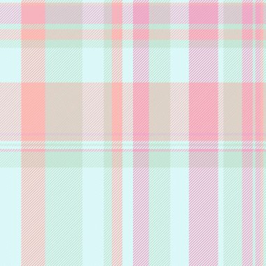 Yarı renkte tekstil kumaş, etkin ekoseli dikişsiz çek. Açık ve pembe renk paletinde hippi vektör desenli ekose arkaplan.