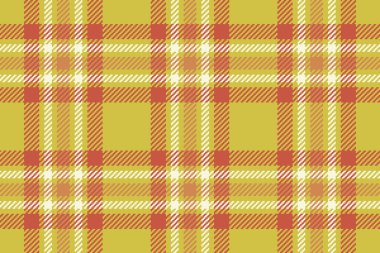 Bebek desenli arka plan vektörü, sonsuz kumaş dikişsiz. Lüks ekose kumaş ile sarı ve kırmızı renk paletini kontrol et.